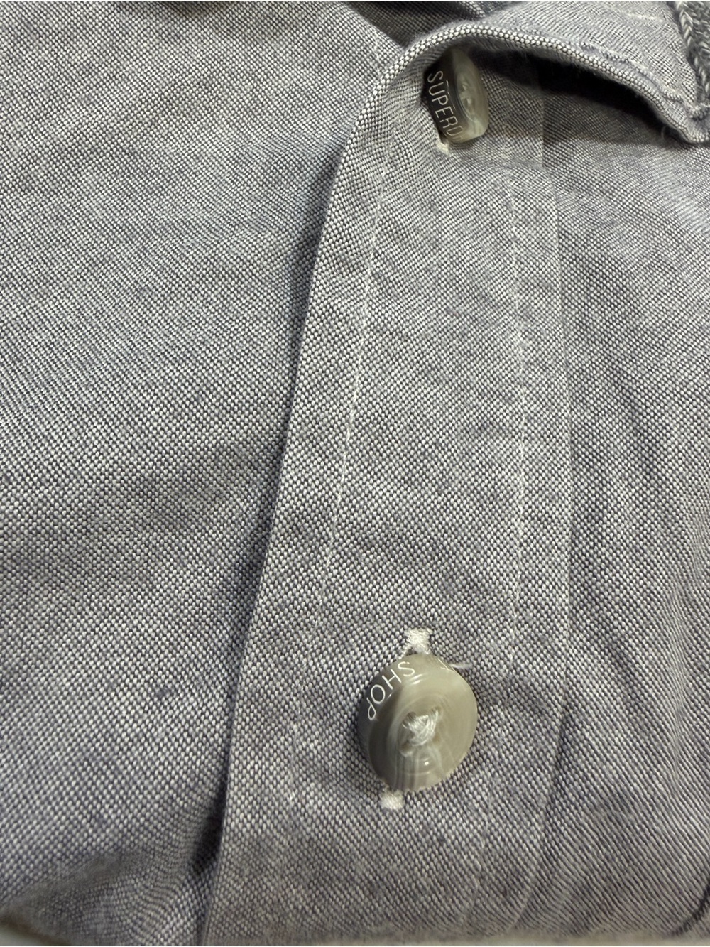Vintage Super dry Tokyo Japan Laundered Cut Collar Long Sleeve Mens XL Gray - Picture 11 of 11